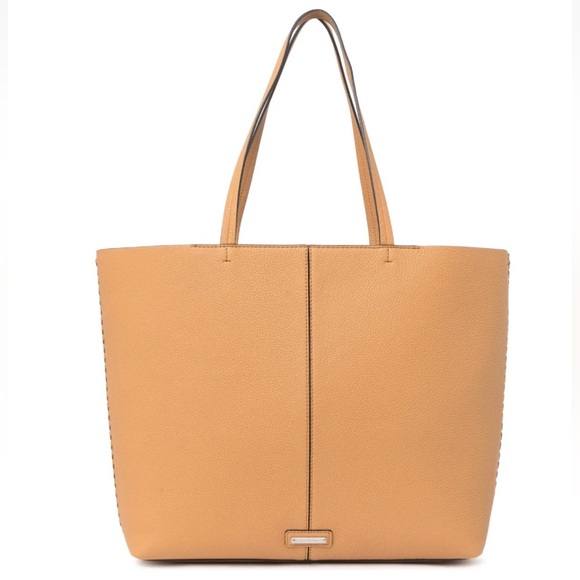 REBECCA MINKOFF Panama Leather Tote Bag With Pouch Honey - Picture 1 of 16